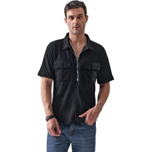 Greciilooks Regular Fit Plain Casual For Men Stylish Latest | Half Sleeve T Shirt (Gl-Mt-1155_Black