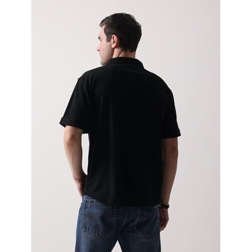 Greciilooks Regular Fit Plain Casual For Men Stylish Latest | Half Sleeve T Shirt (Gl-Mt-1155_Black