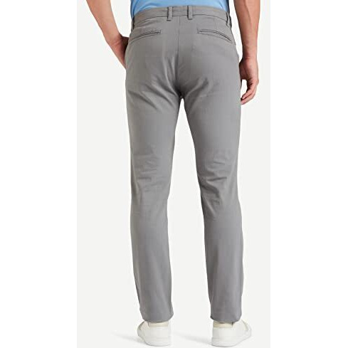 Amazon Brand - Symbol Men's Flexi Waist Regular Fit Casual Mid Rise Pants/Chino Grey 32
