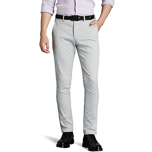 Symbol Premium Men's Flexi Waist Casual Pants | Stretchable Chinos | Stylish Office Fashion Mid Rise Trousers (Available In Slim Fit & Regular Fit) (Light Grey_32)