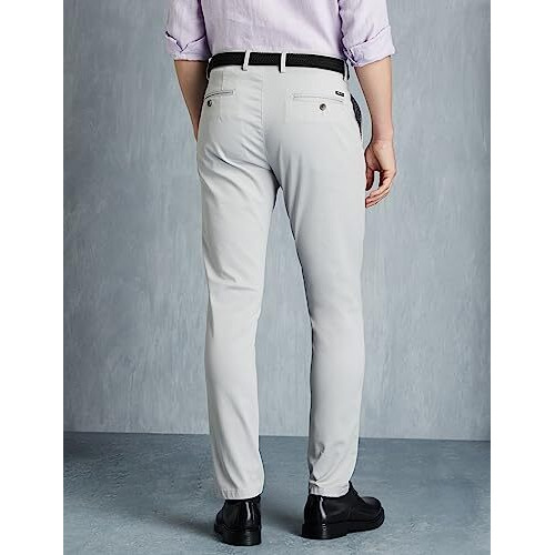 Symbol Premium Men's Flexi Waist Casual Pants | Stretchable Chinos | Stylish Office Fashion Mid Rise Trousers (Available In Slim Fit & Regular Fit) (Light Grey_32)
