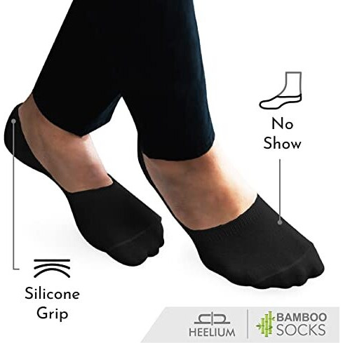 Heelium Bamboo No Show Socks For Men | Odour Free & Breathable | 3X Softer Than Cotton Socks | Low Cut Socks | Size (Uk 6-10)