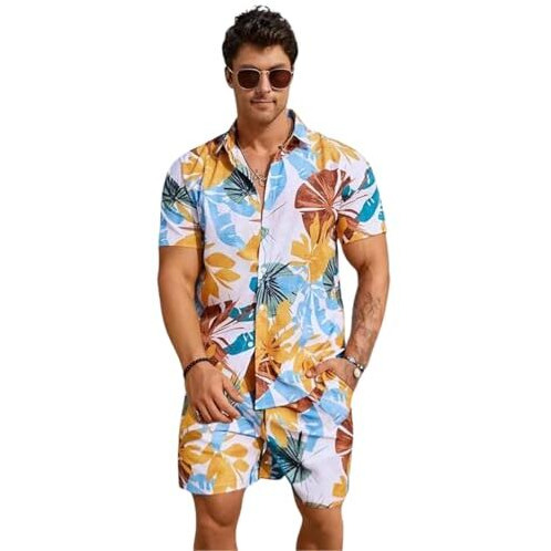 Greciilooks Mens Casual Rayon Regular Fit Relaxed Pyjama Set (Multicolor, Xx-Large)