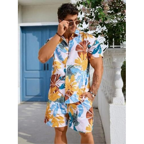 Greciilooks Mens Casual Rayon Regular Fit Relaxed Pyjama Set (Multicolor, Xx-Large)
