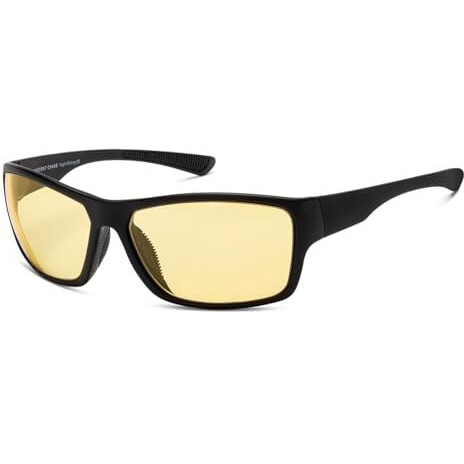 Vincent Chase Eyewear Unisex By Lenskart | Yellow Lens Night Riding Sunglasses With Light Glare Reduction Technology For In Car Black Yellow Full Rim Square | 100% Uv Protected | Vc S16954