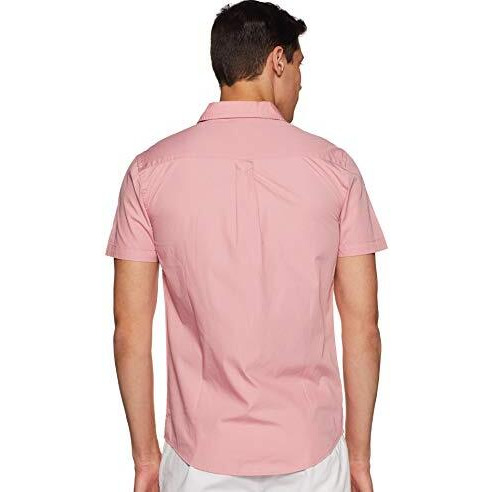 Amazon Brand - Symbol Men's Cotton Shirt | Casual | Plain | Half Sleeve - Regular Fit (Available In Plus Size) (Blush_4Xl)