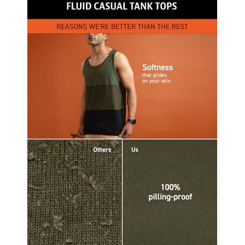 Damensch Men Casual Colorblock Cotton Blend Tank Tops-Pack Of 1-Green & Black Splicing-Medium