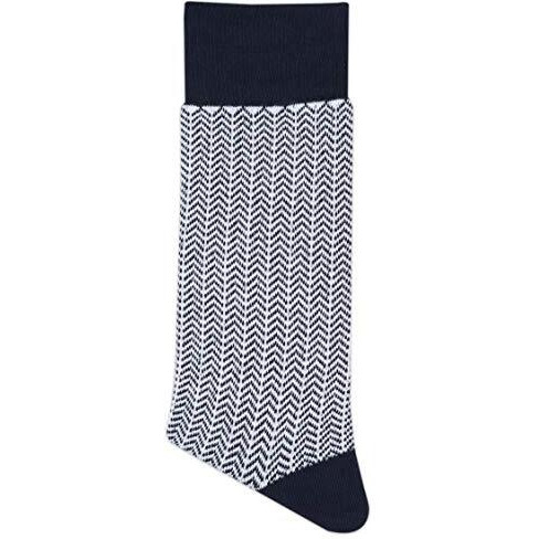 Balenzia Men's Zig Zag Patterned Cotton Crew Length Socks- Pack Of 5(Black,Navy,Brown,L.Grey,D.Grey)