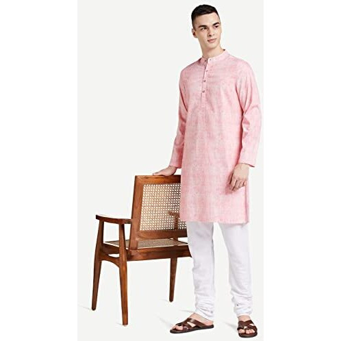 Amazon Brand - Symbol Men's Cotton Regular Fit Kurtas (Sy-A22-Mna-Etk-30_Red_L)