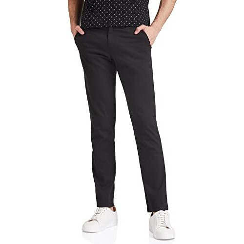 Amazon Brand - Symbol Men's Slim Casual Trousers (Aw19Trs-Ess-4_Black_32)
