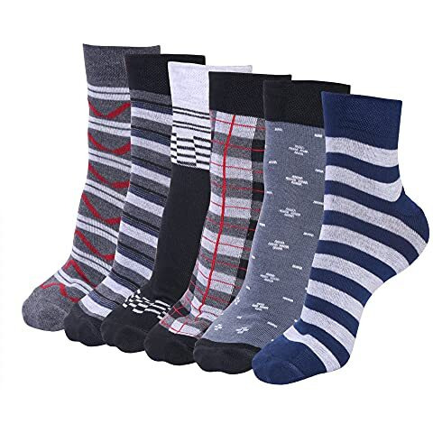 Rc. Royal Class Men's Ankle Length Soft Cotton Casual/Formal Multicolored Socks (Pack Of 6 Pairs)(Free Size)