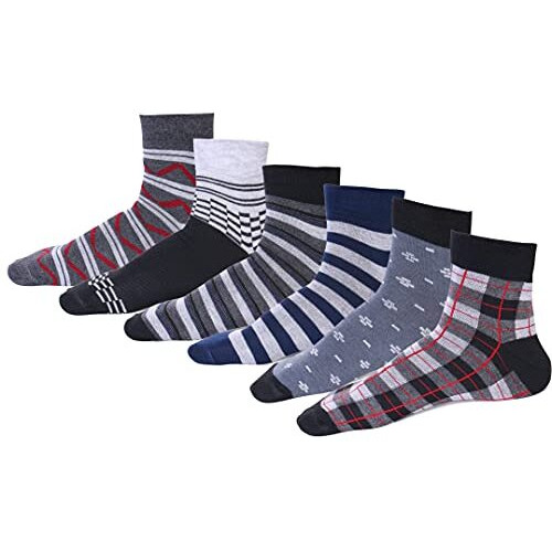 Rc. Royal Class Men's Ankle Length Soft Cotton Casual/Formal Multicolored Socks (Pack Of 6 Pairs)(Free Size)