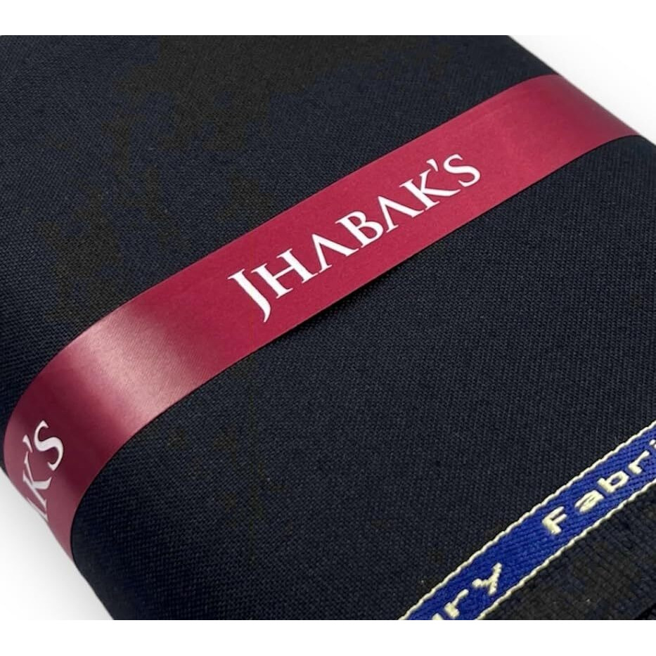 Jhabak's Unstitched Premium Viscose Rayon Solid Trouser Fabric - 1.30 Meters (Jet Black)