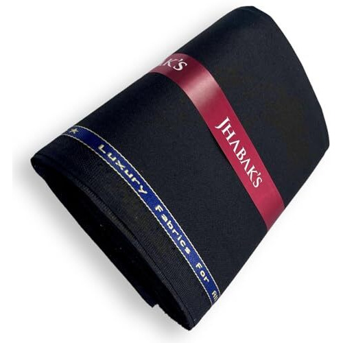 Jhabak's Unstitched Premium Viscose Rayon Solid Trouser Fabric - 1.30 Meters (Jet Black)
