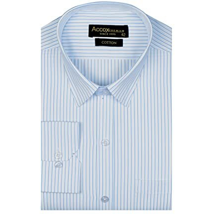 Accox Men's Breathable Cotton Full Sleeves Regular Fit Striped Formal Shirt For Men (S_Gcr61_42) Multicolour