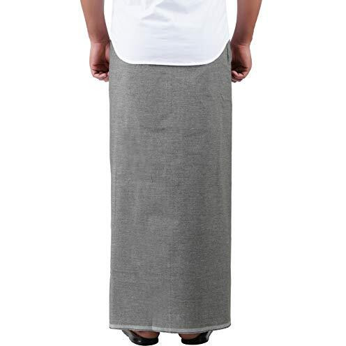 Prakasam Cotton Mens Premium Kfc Plain Welcro Pocket Dhoti (Kfc-Pln-Ash)