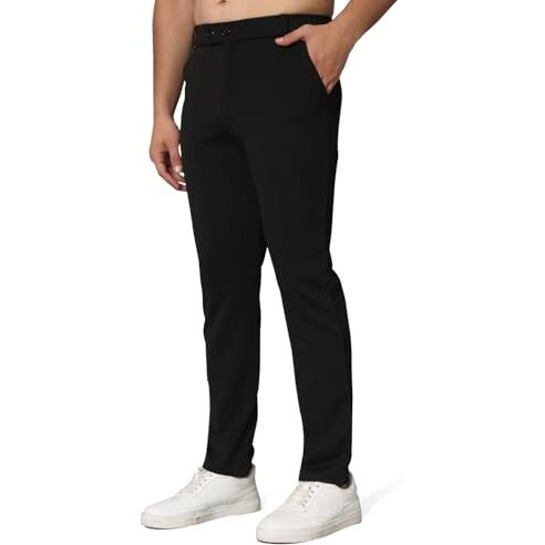 Vogaan Luxury Stretchable Casual Pants For Men | Stylish Slim Fit Men's Wear Trousers For Office | Mens Fashion | Modern Mens Trouser (Black_32)