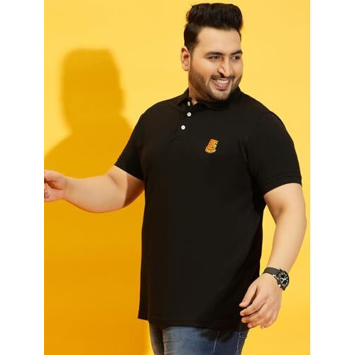 Bigbanana Men's Regular Fit Polo (Tim-Black,Black,6Xl)