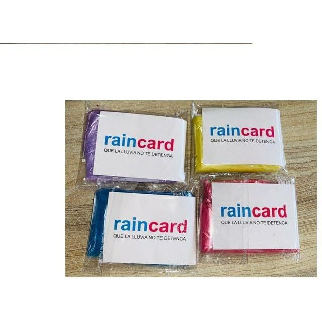 Foliam Unisex Disposable Rain Card For Emergency Use Waterproof With Smallest Pocket Size| Easy To Carry & And Reusable 2 3 Time Wear Thin Plastic Multi Color Free Size (10 Pc)