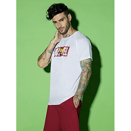 Bewakoof Official Marvel Merchandise Men's Printed Regular Fit Half Sleeve Round Neck Cotton T-Shirt