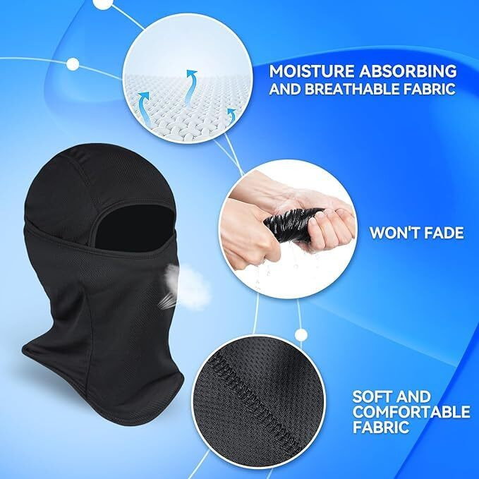 Paropkar Balaclava Ski Mask -Winter Full Face Mask For Men Women Windproof Weather Outdoors Cover For Men Women Boys Girls (Black)