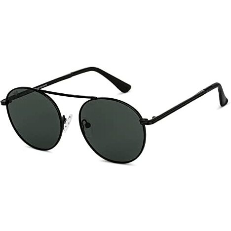 Vincent Chase Eyewear By Lenskart | Green Black Full Rim Round Stylish Sunglasses | Polarized And Uv Protected | For Men And Women | Small | Vc S14082- Pack Of 1