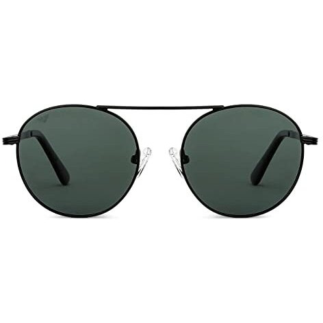 Vincent Chase Eyewear By Lenskart | Green Black Full Rim Round Stylish Sunglasses | Polarized And Uv Protected | For Men And Women | Small | Vc S14082- Pack Of 1
