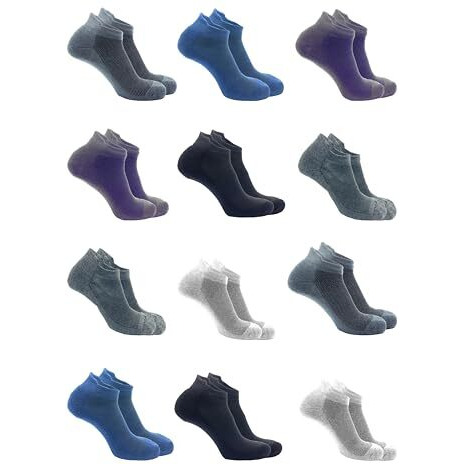 Juari Be A Gentleman 12 Pair Breathable Mesh And Cushioned Socks In 6 Colours, Unisex (In, Alpha, Free Size, 12, 6 Colors, Crew Length, Multicolor)