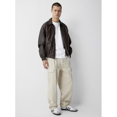 Kotty Men's Solid Loose Fit Street Style Utility Wear Baggy Cargo Jeans(White,28)