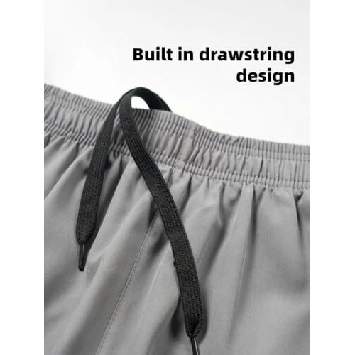 Third Quadrant 2-In-1 Running Or Gym Lycra Shorts For Men || Quick-Dry Athletic Shorts ||With Built-In Liner, Black (In, Alpha, M, Grey)