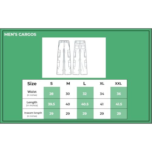 Veirdo Pure Cotton Baggy Fit Ankle Length Mid Rise 6 Pocket Cargos For Men (Vd_Emcrg02_Brwn_M) Brown