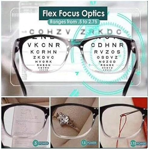Metaliya One Power Readers Auto Focus Reading Glasses, Computer Screens Unisex Adjustable Eye Glasses, Flex Focus Auto Adjusting Optic For Women And Men Magnifying Readers (Pack Of 2) (2)