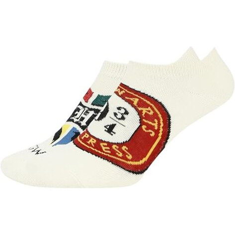 Balenzia X Harry Potter Hogwarts Crest & Hogwarts Express Lowcut Socks For Women | Made With Cotton And Spandex Lowcut Ankle Socks For Women (Pack Of 2)- Cream