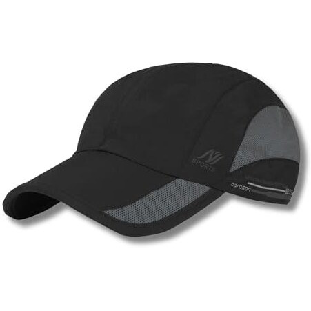 Aavjo Polyester Quick Dry Baseball Cap Hat Topi For Men Women L Beach Cricket Sports Running Cap (Black)