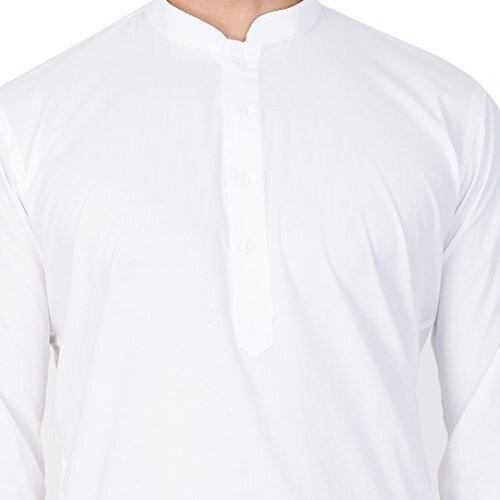 Vastramay Men's White Cotton Blend Kurta Pyjama Set, Elegant Ethnic Wear For Republic Day, Festive Celebrations, Weddings, And Everyday Comfort