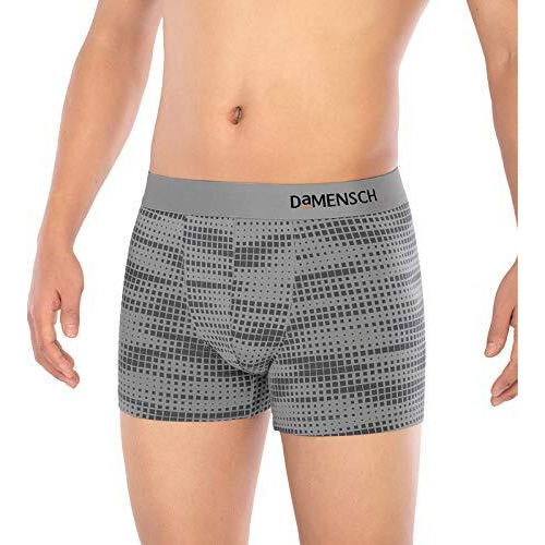 Damensch Men Deo-Soft Supima Modal Trunks-Pack Of 2-Dashed Silver, Darted Green-Medium