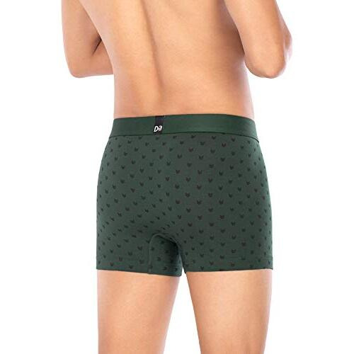 Damensch Men Deo-Soft Supima Modal Trunks-Pack Of 2-Dashed Silver, Darted Green-Medium