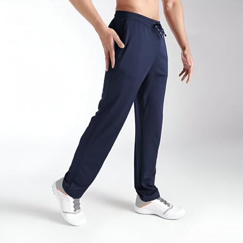 Barkeyo Regular Fit Mid Rise Track Pant For Men Cotton Track Pant For Kids Track Pant For Men With Zip Pocket Trackpants Men Trackpants Women Navy, Large