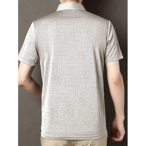 Toplot T Shirt For Men || Men Casual T-Shirt || Regular Fit || Printed Polo (Printed-Polo-5218-Grey-L)