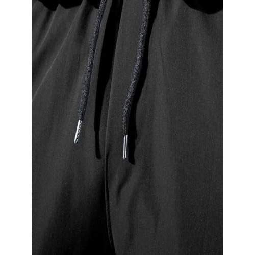 Aahwan Solid Black Drawstring Waist Flap Pocket Side High Rise Cargo Casual Formal Pants For Men's & Boy's (252-Black-32)