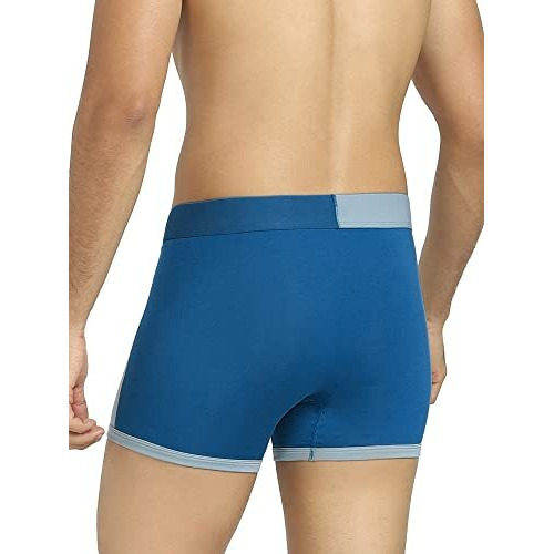 Xyxx Men Micro Modal Trunk, Relaxed Fit, Colorblock, Pack Of 3, Xytrnk3Pckn811L, Grape Wine & Black + Quarry & Seaport + Black Iris & Black, L