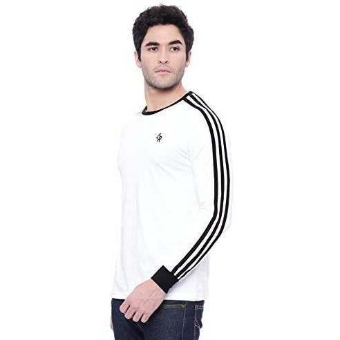 Adro Men's Full Sleeve Stylish T-Shirt (Fr3-M-Whi-Wh_White_M)