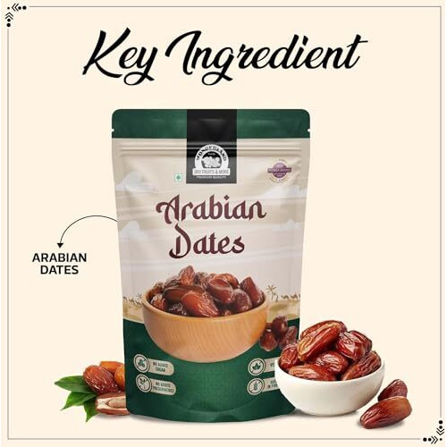 Wonderland Foods (Device) 500 Gram Premium Arabian Fresh Dates Soft And Chewy Texture Khajur, Khajoor, No Preservatives, No Added Sugar, Rich In Iron, Fibre & Vitamins, Whole