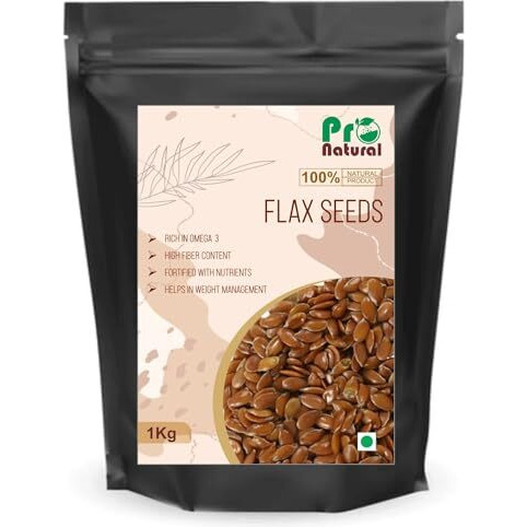 Pronatural Raw Flax Seeds 1Kg - Fibre Rich Alsi Seeds For Weight Management