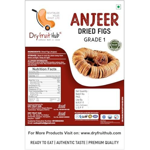 Dry Fruit Hub Anjeer 400Gm | Anjir | Dried Figs | Grade 1 Afghani Anjeer Dry Fruits | Figs Dry Fruits | Sun Dried | Rich In Nutrients | No Added Preservatives
