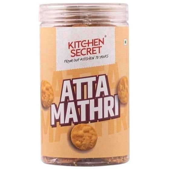 Kitchen Secret Atta Mathri 320G, Crunchy Whole Wheat Snack - Traditional Indian Namkeen - Homemade Taste - Crispy Tea Time Treat - No Preservatives - Healthy & Tasty Ready-To-Eat Snack
