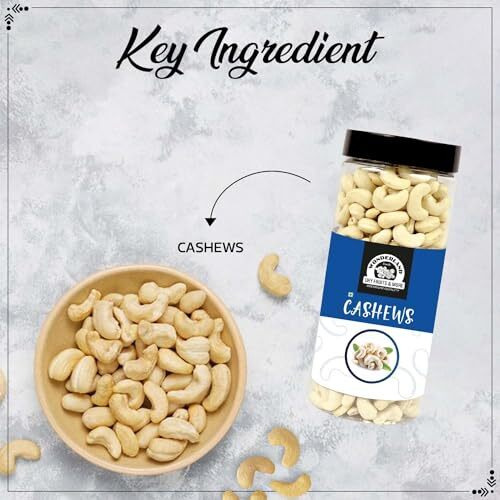 Wonderland Foods 500G Mangalore Cashews Kaju W320 Jar Dry Fruit Whole Cashew W320, Whole Cashew Nut, Gluten & Gmo-Free, Delicious & Healthy Nuts
