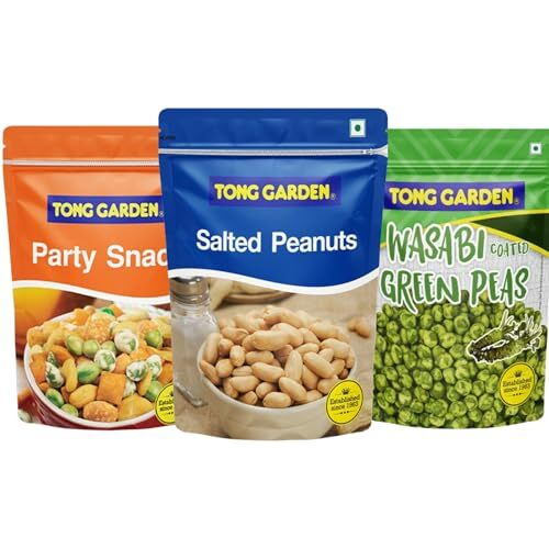 Tong Garden Imported - Healthy Munching Snacks(Party Snacks 160G*1, Salted Peanuts 150G*1, Wasab Green Peas 160G*1)