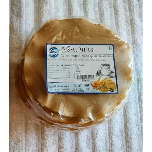 Sahakar Wheat Papad(Khichiya Papad) 400 Gram (1 Pack Of 400 Gram)