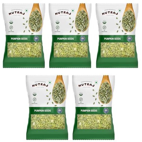Nutraj Pumpkin Seeds 500G (100G X 5) Pouch | Kaddu Beej | Seeds For Eating | Seed Cycling